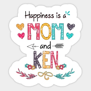 Happiness Is A Mom And Ken Wildflower Happy Mother's Day Sticker